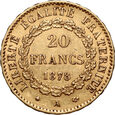 Francja, 20 franków 1878 A, Paryż, Anioł