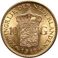 9. Holandia, Wilhelmina, 10 guldenów 1912