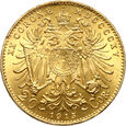 3. Austria, Franciszek Józef I, 20 koron 1915, Nowe bicie