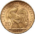 985. Francja, 20 franków 1907, Kogut