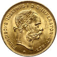 1055. Austria, 4 floreny/10 franków 1892, Nowe bicie