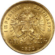 1055. Austria, 4 floreny/10 franków 1892, Nowe bicie