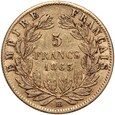 Francja, Napoleon III, 5 franków 1863 BB, Strasburg