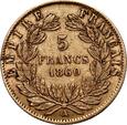 Francja, Napoleon III, 5 franków 1860