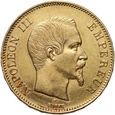 Francja, Napoleon III, 100 franków 1855 A, Paryż