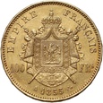 Francja, Napoleon III, 100 franków 1855 A, Paryż