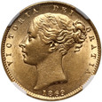 Wielka Brytania, Wiktoria, 1 suweren 1869, NGC UNC Details