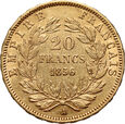 Francja, Napoleon III, 20 franków 1856 A, Paryż