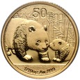Chiny, 50 yuan 2011, Panda, 1/10 uncji złota, PCGS MS69