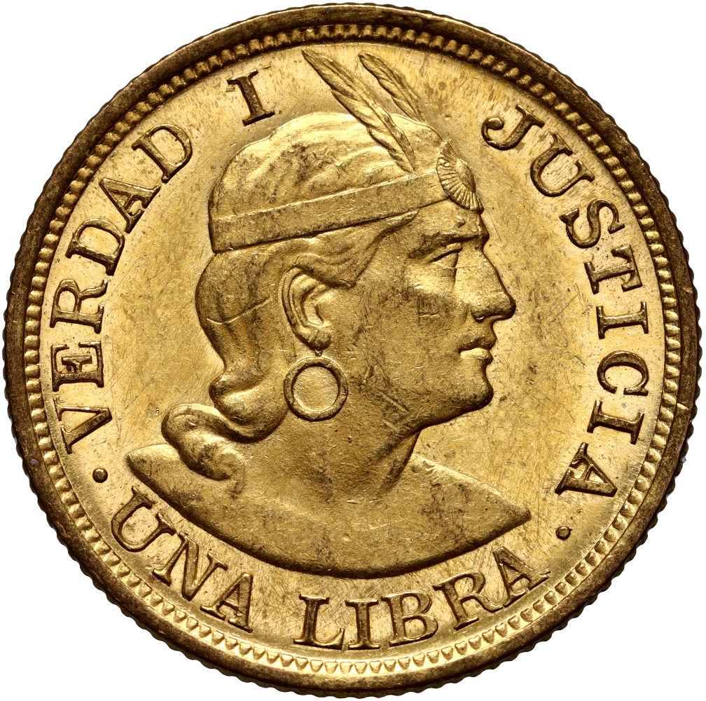 Peru, 1 libra 1900, Lima