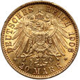 1615. Niemcy, Prusy, Wilhelm II, 20 marek 1906 A