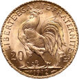 7. Francja, 20 franków 1912, Kogut