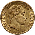 1062. Francja, Napoleon III, 10 franków 1868 BB, Strasburg