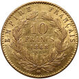 1062. Francja, Napoleon III, 10 franków 1868 BB, Strasburg