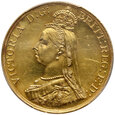 Wielka Brytania, Wiktoria, 5 funtów 1887, PCGS MS61 PL (Prooflike)