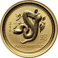 Australia, 15 dolarów 2001, Lunar, Rok Węża, 1/10 uncji