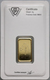 Szwajcaria, złota sztabka, 5 g Au999, Metalor
