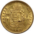 Węgry, Franciszek Józef I, 20 franków/8 forintów 1890