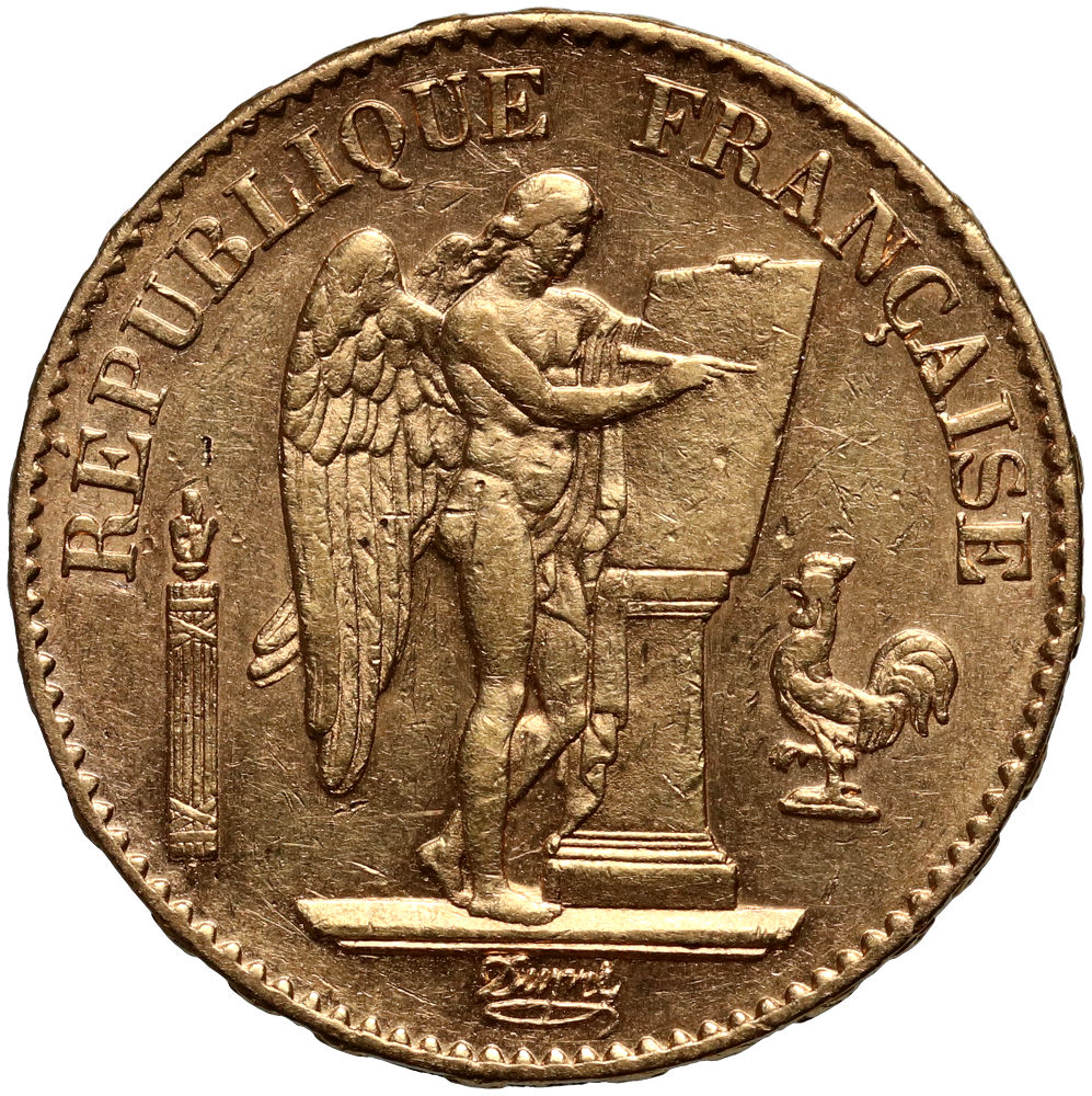 207. Francja, 20 franków 1876 A, Anioł