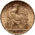 986. Francja, 20 franków 1908, Kogut