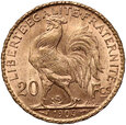 Francja, 20 franków 1904, Kogut
