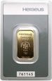 Niemcy, złota sztabka, 10 g Au999, Heraeus