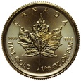 Kanada, Elżbieta II, 5 dolarów 2015, Liść klonu, 1/10 uncji złota