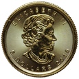 Kanada, Elżbieta II, 5 dolarów 2015, Liść klonu, 1/10 uncji złota