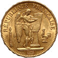 Francja, III Republika, 20 franków 1886 A, Anioł