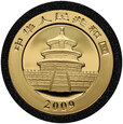 Chiny, 200 yuan 2009, Panda, 1/2 uncji złota