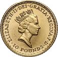 Wielka Brytania, 10 funtów 1991, Britannia, 1/10 uncji złota