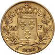 Francja, Ludwik XVIII, 20 franków 1824 A