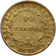 Francja, Napoleon I, 40 franków AN 13 A (1804)