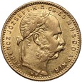 Węgry, Franciszek Józef I, 20 franków / 8 forintów 1887