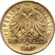 Austria, Franciszek Józef I, 8 florenów/20 franków 1876