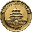 Chiny, 50 juanów 1994, Panda, 1/2 uncji złota
