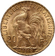 Francja, 20 franków 1910, Kogut