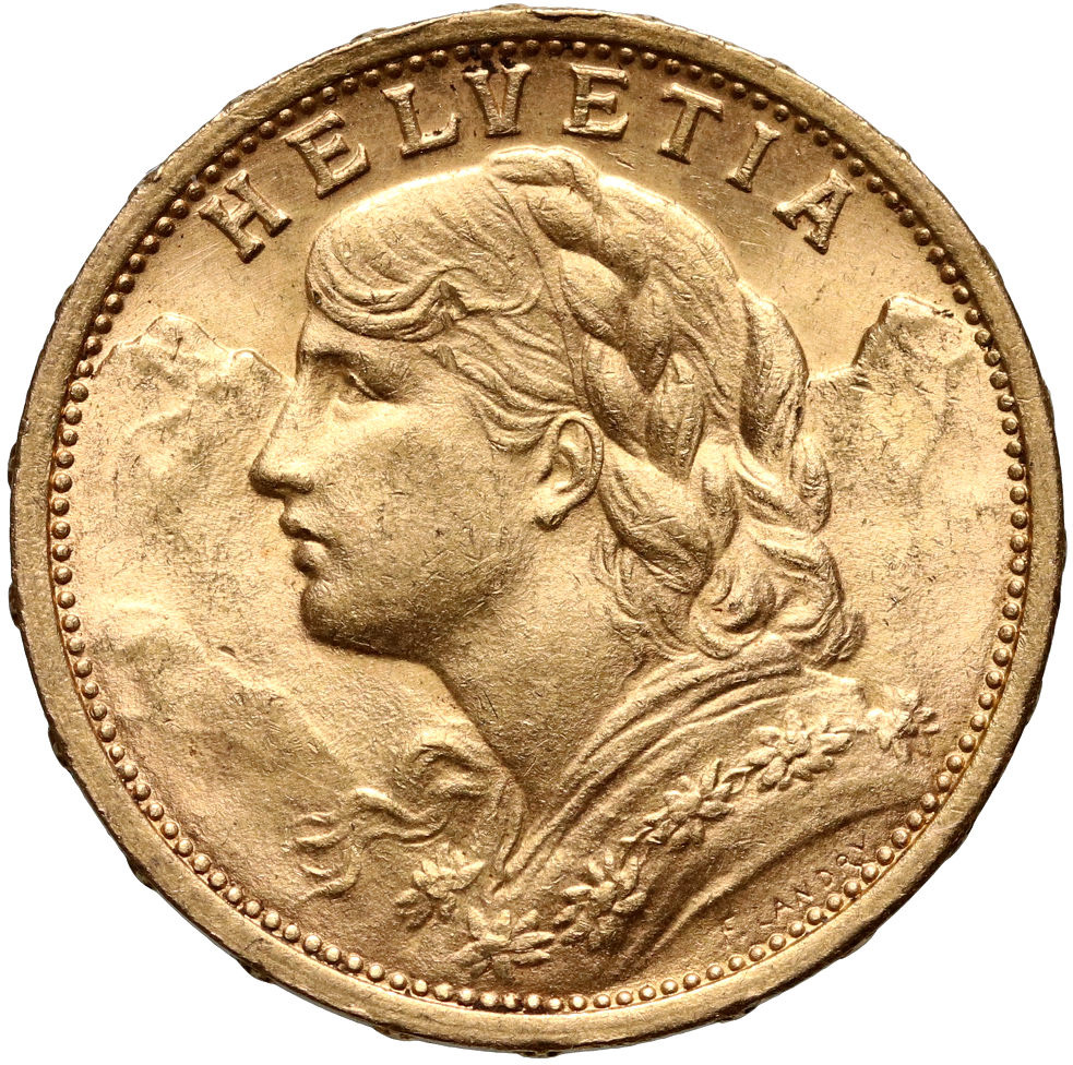 Szwajcaria, 20 franków 1911 B
