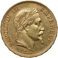 Francja, Napoleon III, 100 franków 1869 A, Paryż