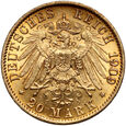 667. Niemcy, Prusy, Wilhelm II, 20 marek 1909 A