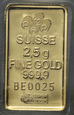 Złoto, sztabka, 2,5 g Au999, PAMP, Kolekcja 