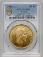 Francja, Napoleon III, 100 franków 1855 A, Paryż, PCGS MS62