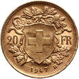 18. Szwajcaria, 20 franków 1947 B