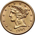 USA, 5 dolarów 1901, Filadelfia
