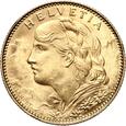 Szwajcaria, 10 franków 1922 B, Helvetia