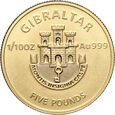 Gibraltar, 5 funtów 2024, Euro 2024 - Logo, 1/10 uncji złota