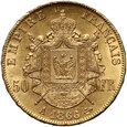 Francja, Napoleon III, 50 franków 1866 A
