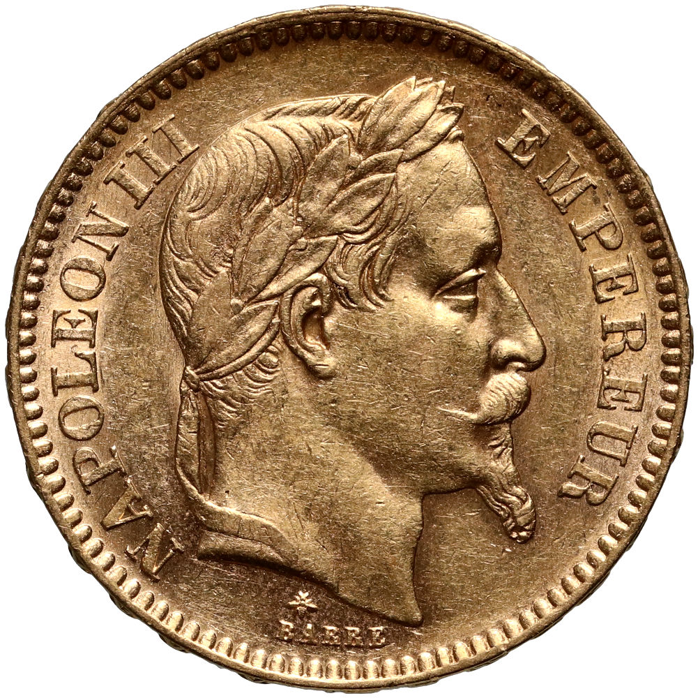 405. Francja, Napoleon III, 20 franków 1863 A