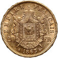 405. Francja, Napoleon III, 20 franków 1863 A