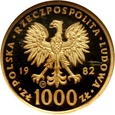 PRL, 1000 złotych 1982, Valcambi, Jan Paweł II, stempel lustrzany 
